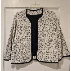Unbranded Women's Open Front 3/4 Sleeve‎ Quilted Circles Cardigan Size Medium
